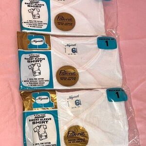 3 NEW 1960s 1970’s Nazareth 6 Months Infants’ Gripper Short Sleeve Shirt Vintage